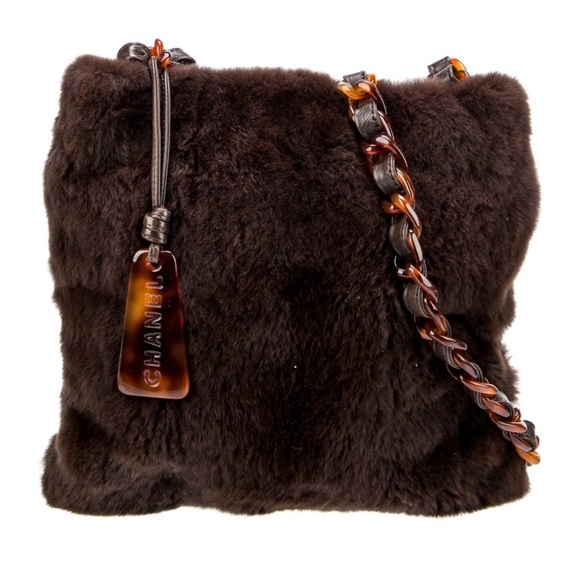 🌟Chanel Tortoise Chain Rabbit Fur Crossbody 🌟 - Picture 1 of 6